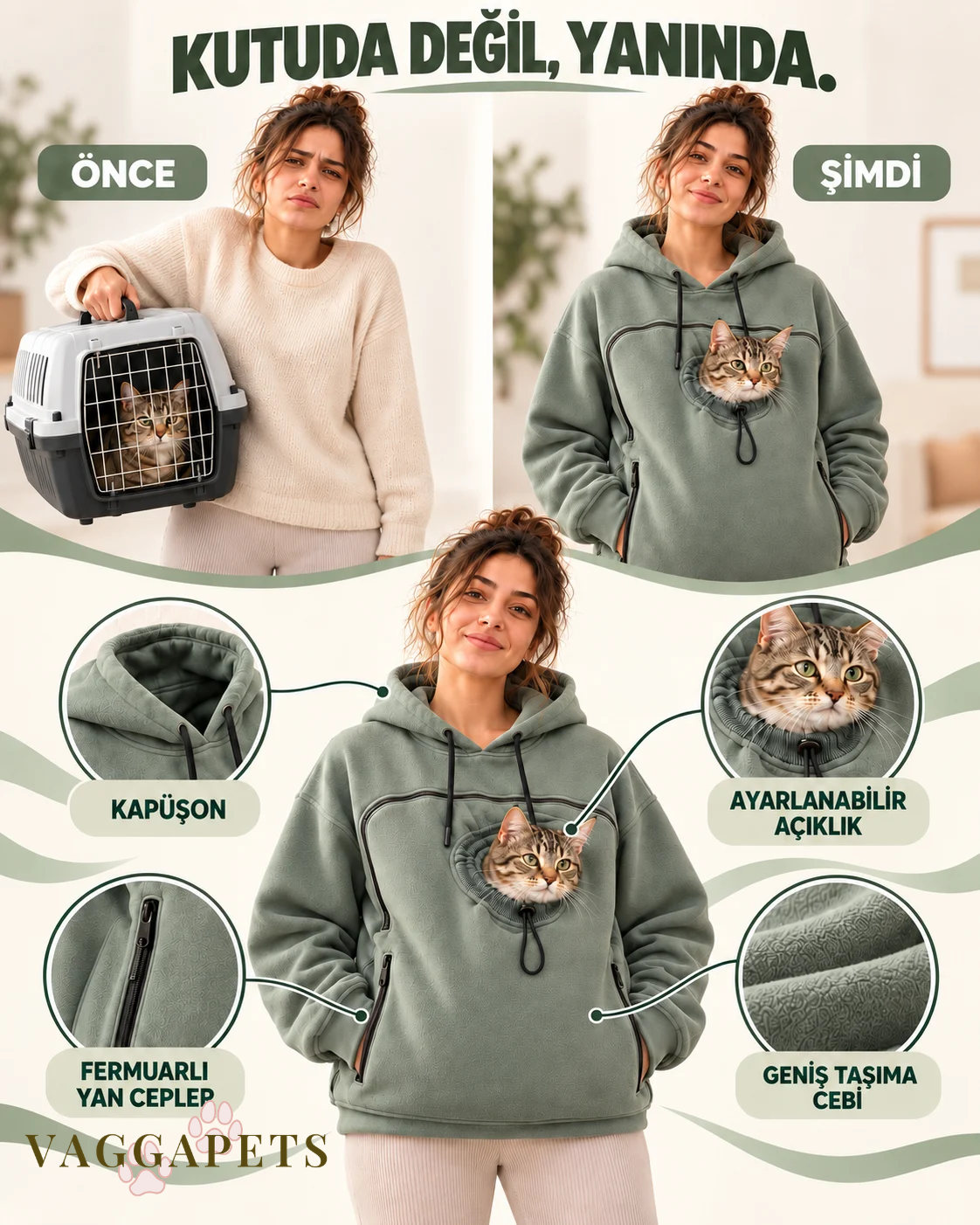 VAGGAPETS™ Kedi Hoodie